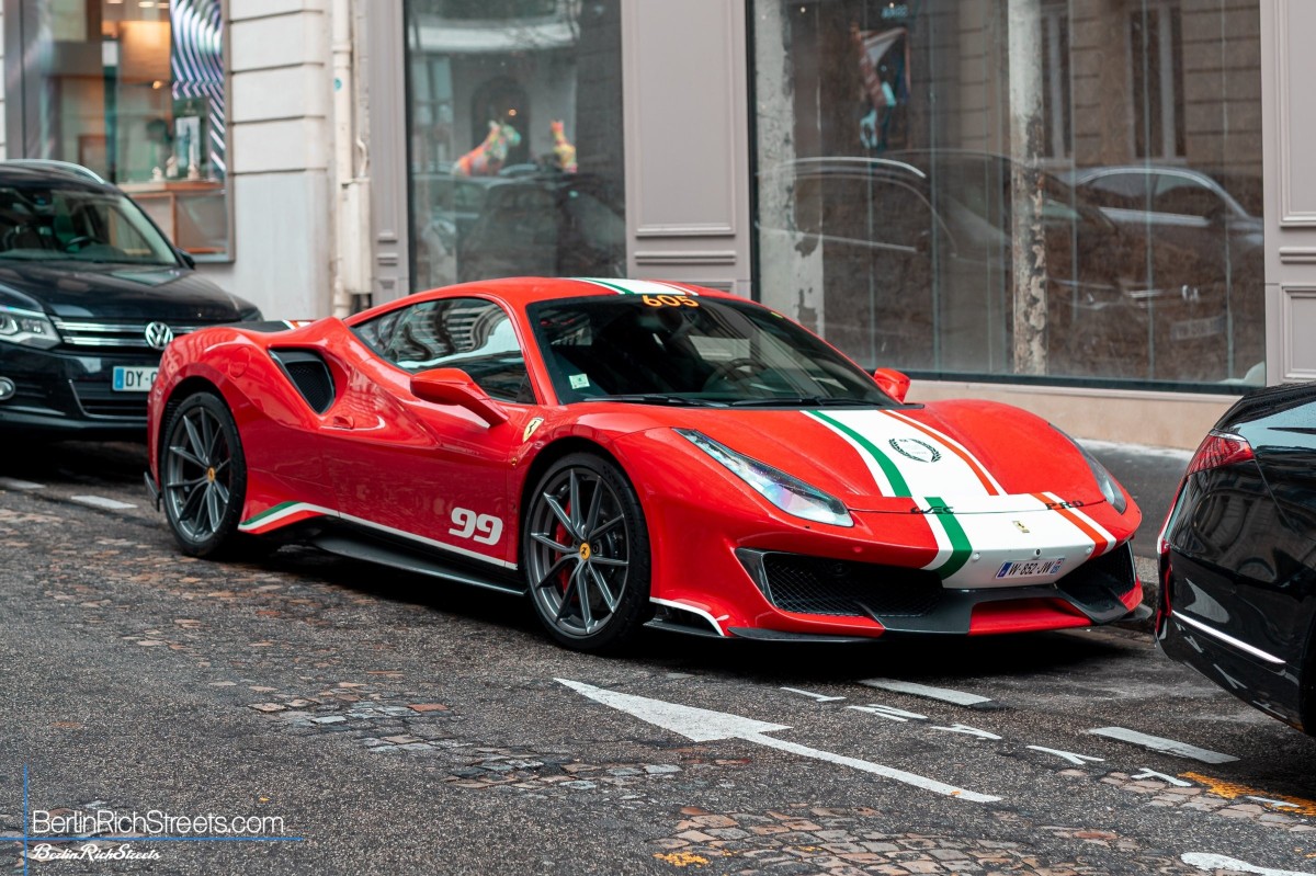 Ferrari 488 Pista Piloti spotted in Paris — BerlinRichStreets