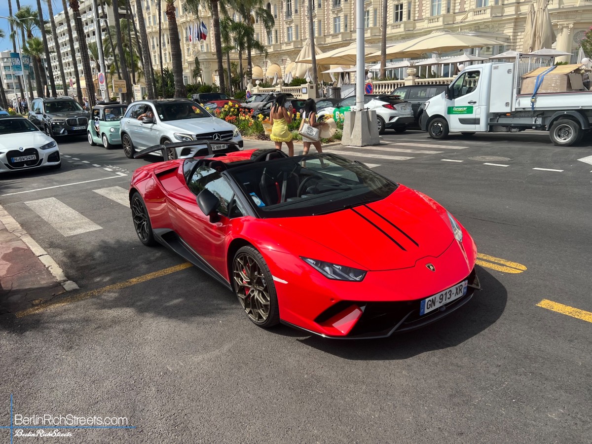 Lamborghini Huracán LP640-4 Performante Spyder spotted in Cannes — BerlinRichStreets