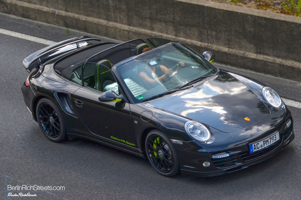 Porsche Turbo S Cabriolet 918 Spyder Edition (997.2) spotted in Mönchengladbach — BerlinRichStreets